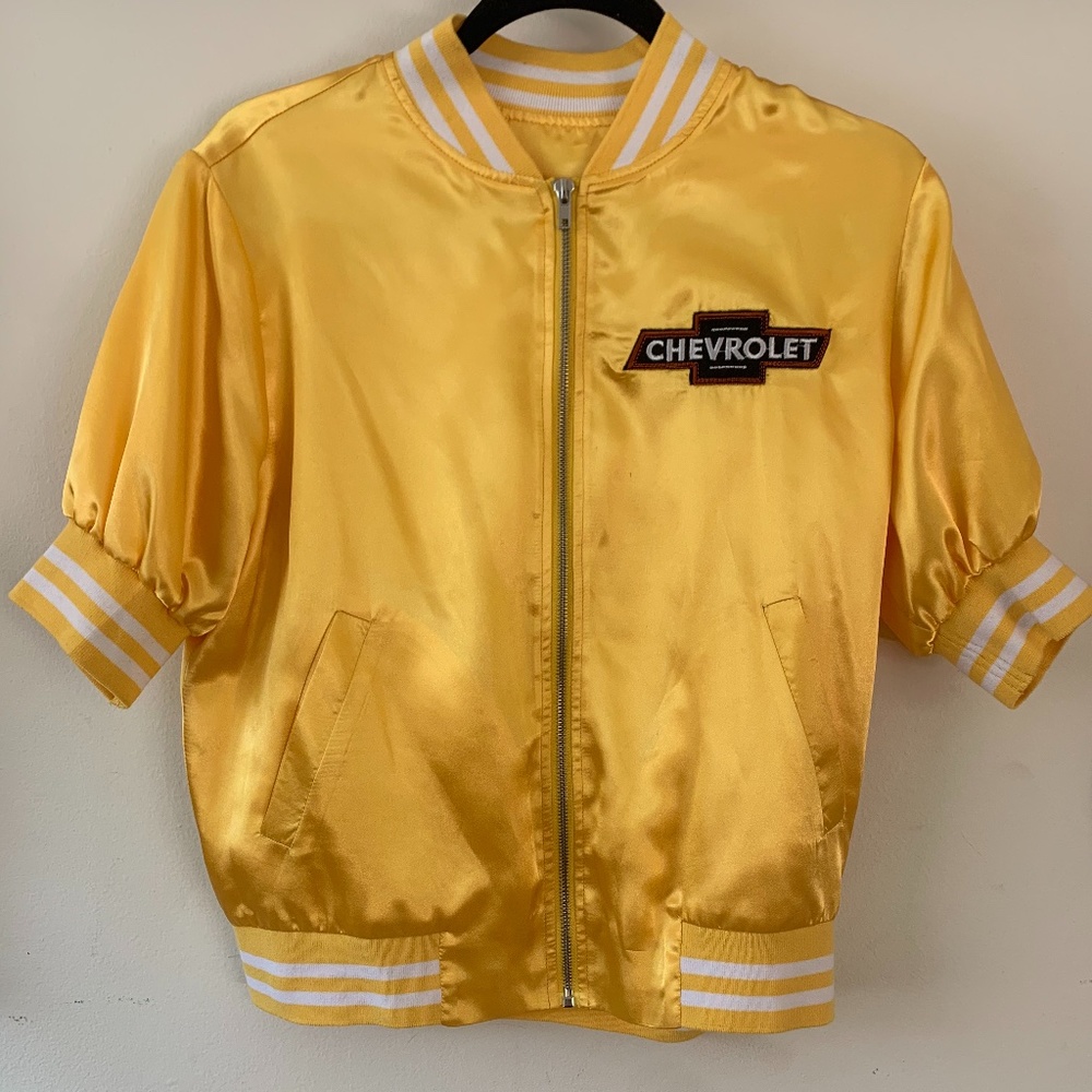 Varsity Chevy Short Sleeve Satin Bomber